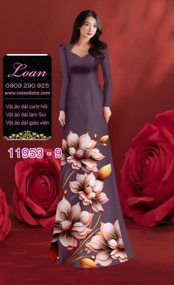 Vải áo dài hoa in 3D-24886