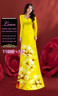 Vải áo dài hoa in 3D-24886