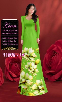 Vải áo dài hoa in 3D-24886
