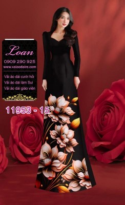 Vải áo dài hoa in 3D-24886
