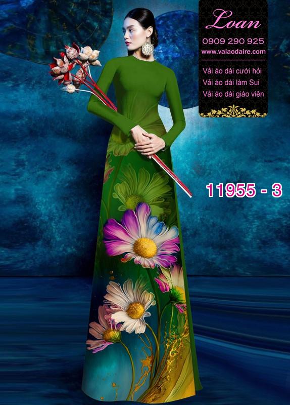 Vải áo dài hoa in 3D Vải áo dài hoa in 3D