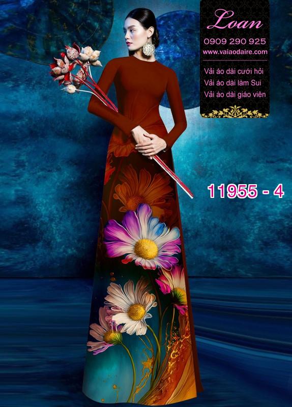 Vải áo dài hoa in 3D Vải áo dài hoa in 3D