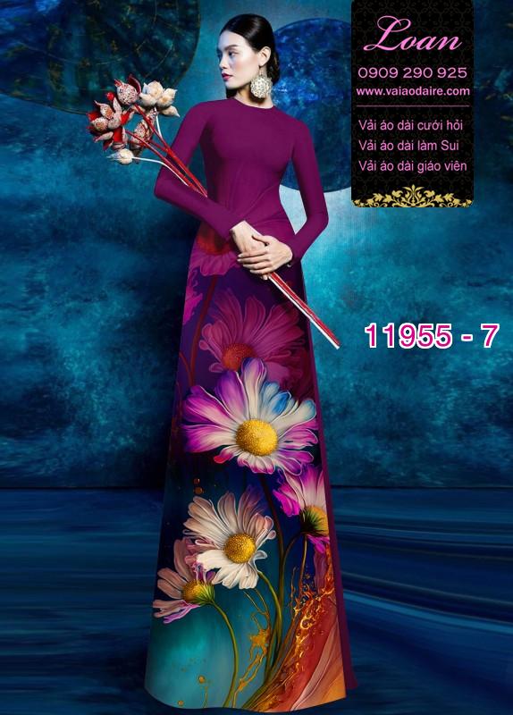 Vải áo dài hoa in 3D Vải áo dài hoa in 3D
