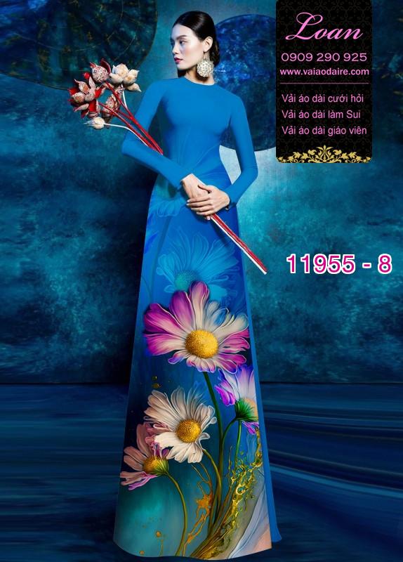 Vải áo dài hoa in 3D Vải áo dài hoa in 3D