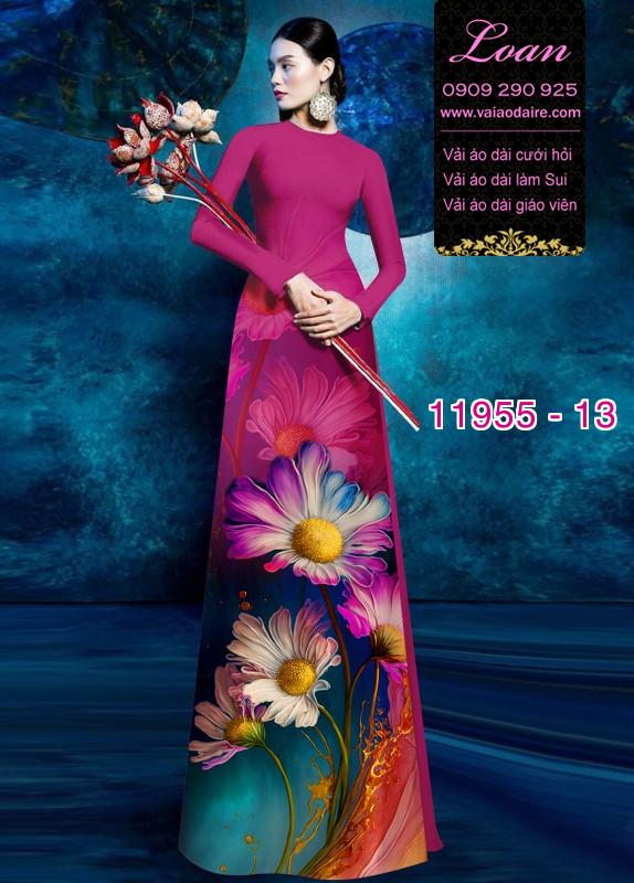 Vải áo dài hoa in 3D Vải áo dài hoa in 3D