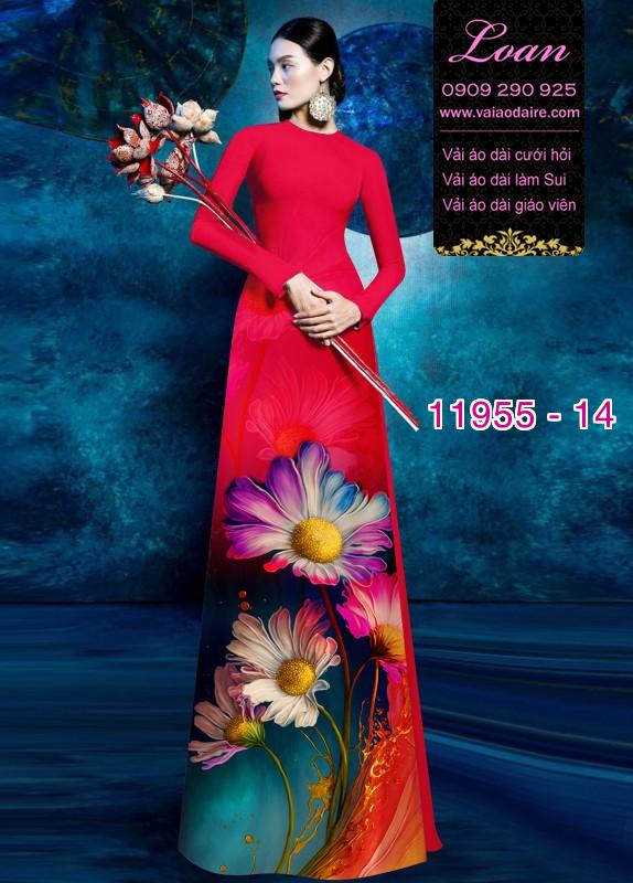 Vải áo dài hoa in 3D Vải áo dài hoa in 3D
