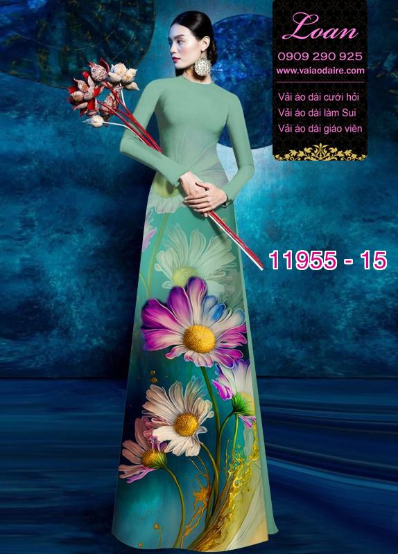 Vải áo dài hoa in 3D Vải áo dài hoa in 3D