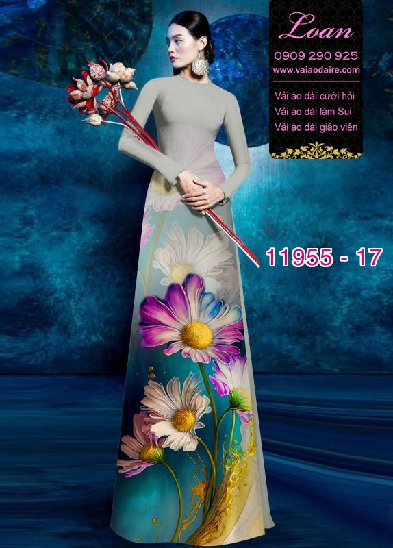Vải áo dài hoa in 3D Vải áo dài hoa in 3D