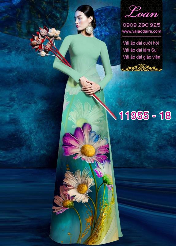 Vải áo dài hoa in 3D Vải áo dài hoa in 3D