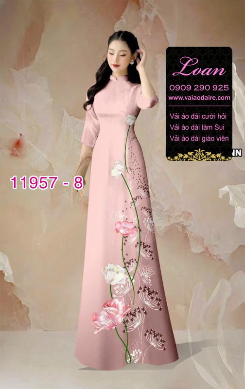 Vải áo dài hoa in 3D