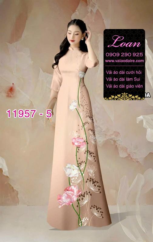 Vải áo dài hoa in 3D