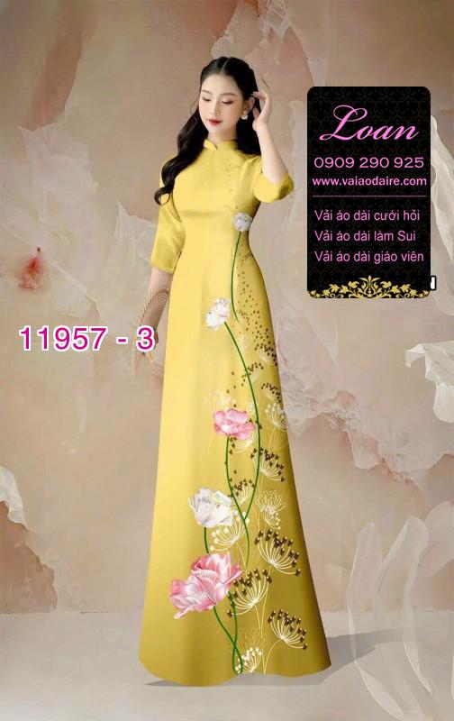 Vải áo dài hoa in 3D
