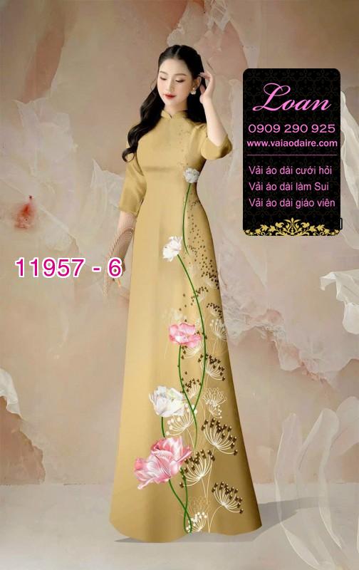 Vải áo dài hoa in 3D