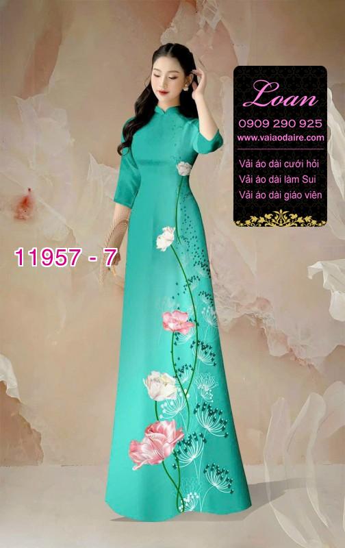 Vải áo dài hoa in 3D
