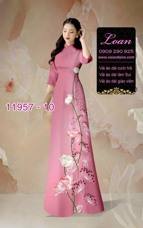 Vải áo dài hoa in 3D