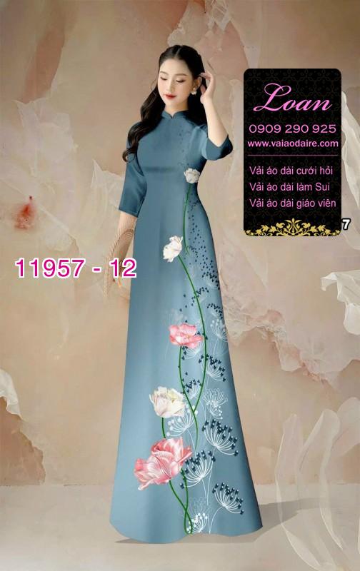 Vải áo dài hoa in 3D