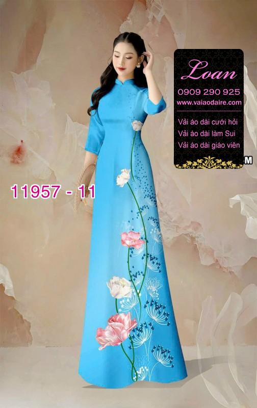 Vải áo dài hoa in 3D