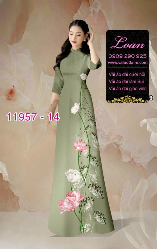 Vải áo dài hoa in 3D