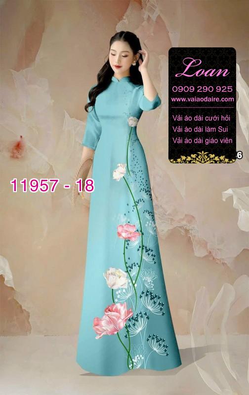 Vải áo dài hoa in 3D