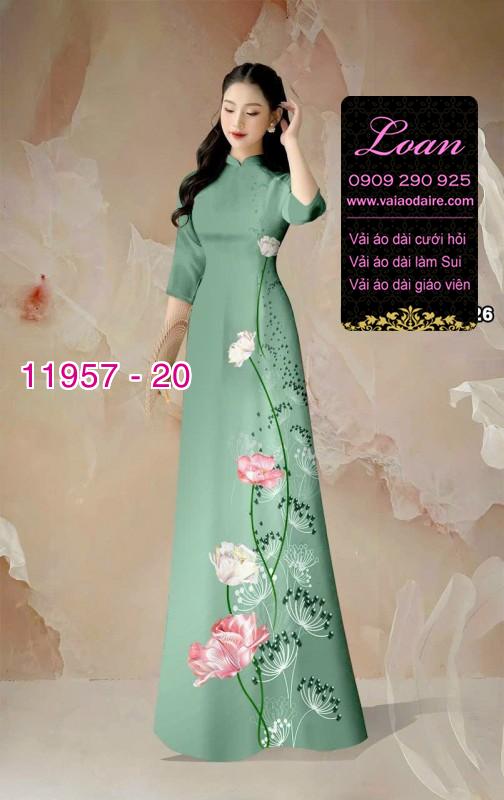 Vải áo dài hoa in 3D