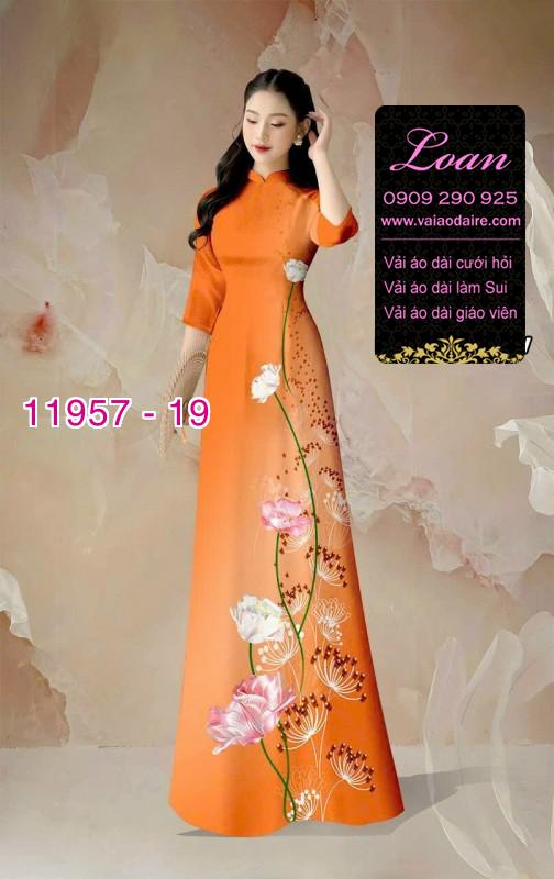 Vải áo dài hoa in 3D