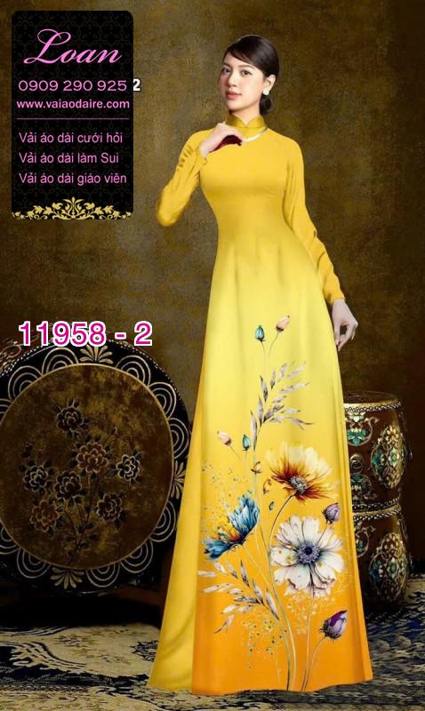 Vải áo dài hoa in 3D