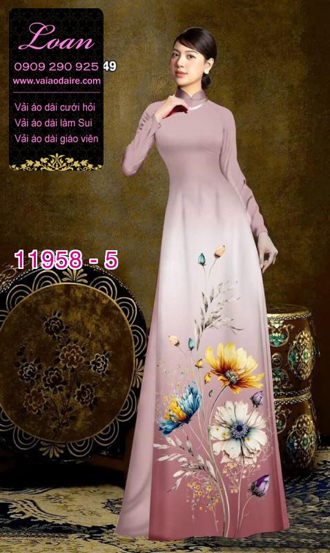 Vải áo dài hoa in 3D