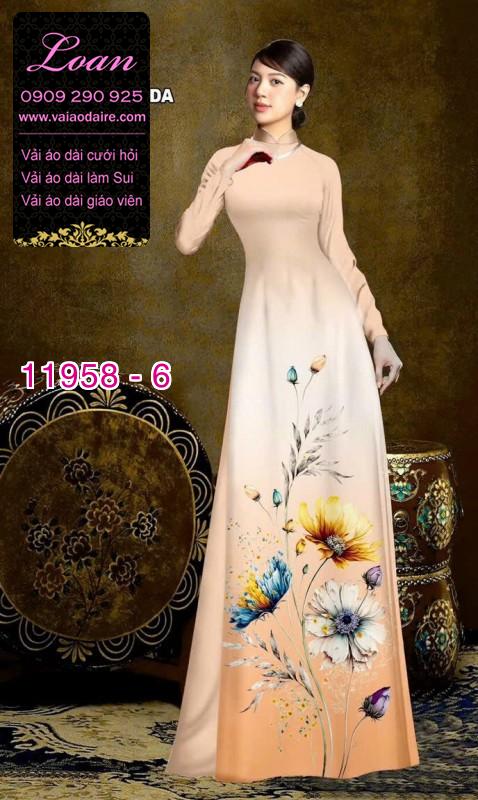 Vải áo dài hoa in 3D
