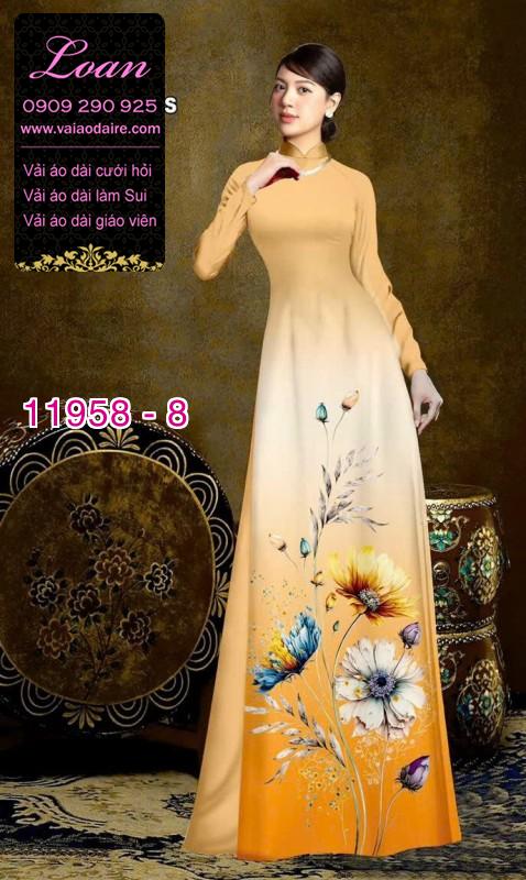 Vải áo dài hoa in 3D