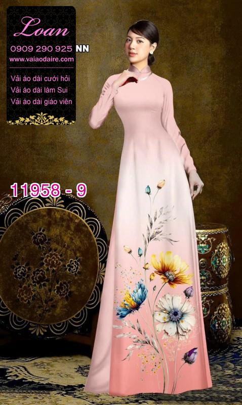 Vải áo dài hoa in 3D
