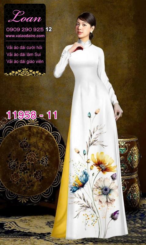 Vải áo dài hoa in 3D