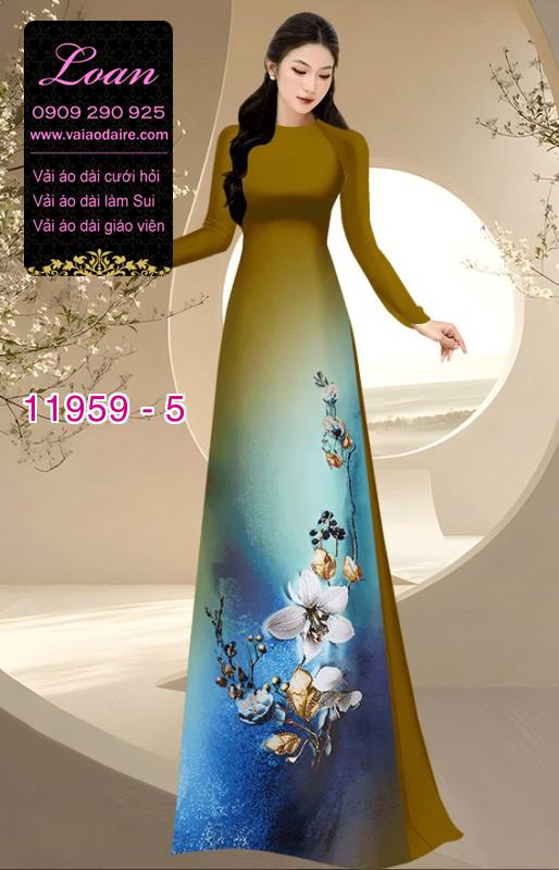 Vải áo dài hoa in 3D