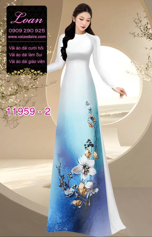 Vải áo dài hoa in 3D