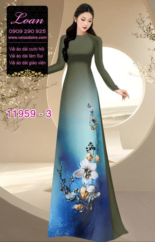 Vải áo dài hoa in 3D
