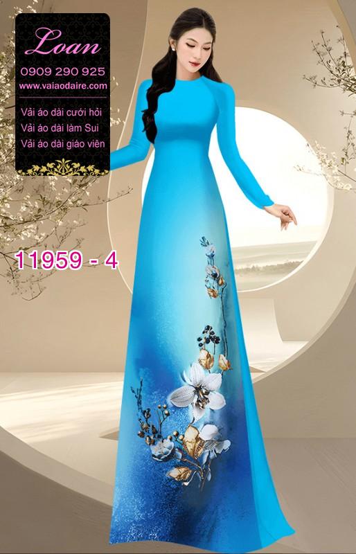 Vải áo dài hoa in 3D