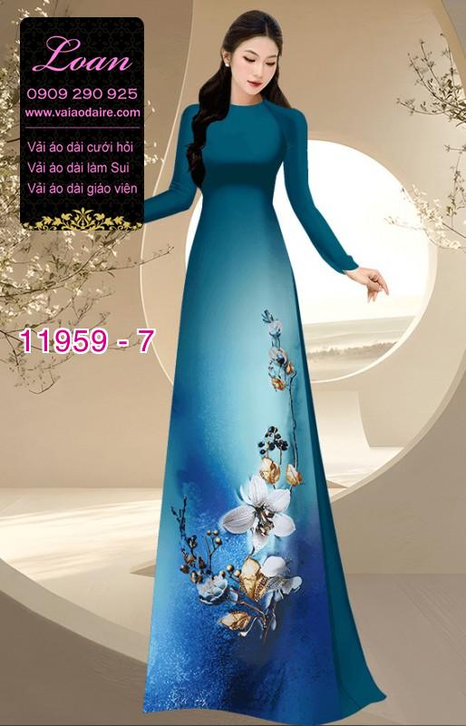 Vải áo dài hoa in 3D