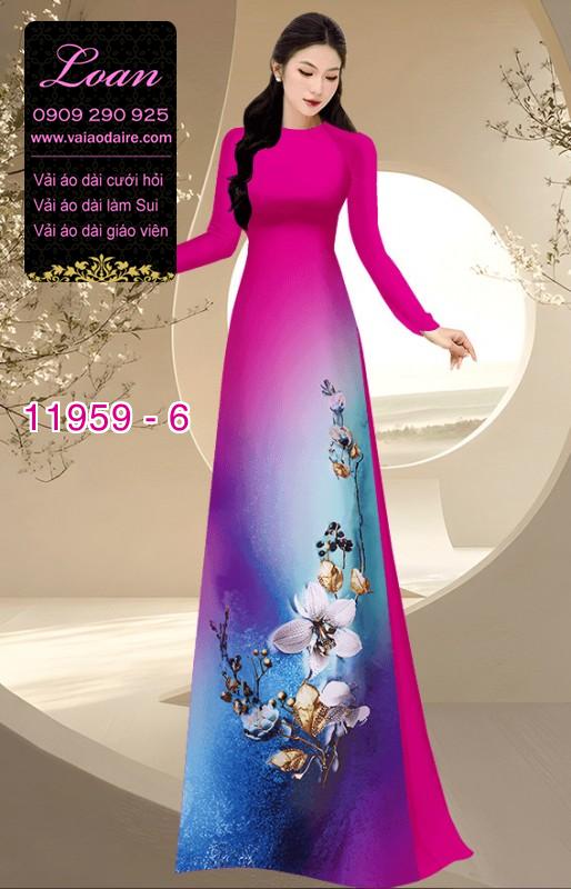 Vải áo dài hoa in 3D