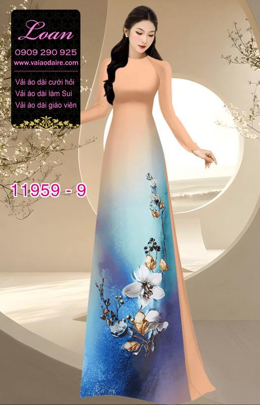Vải áo dài hoa in 3D