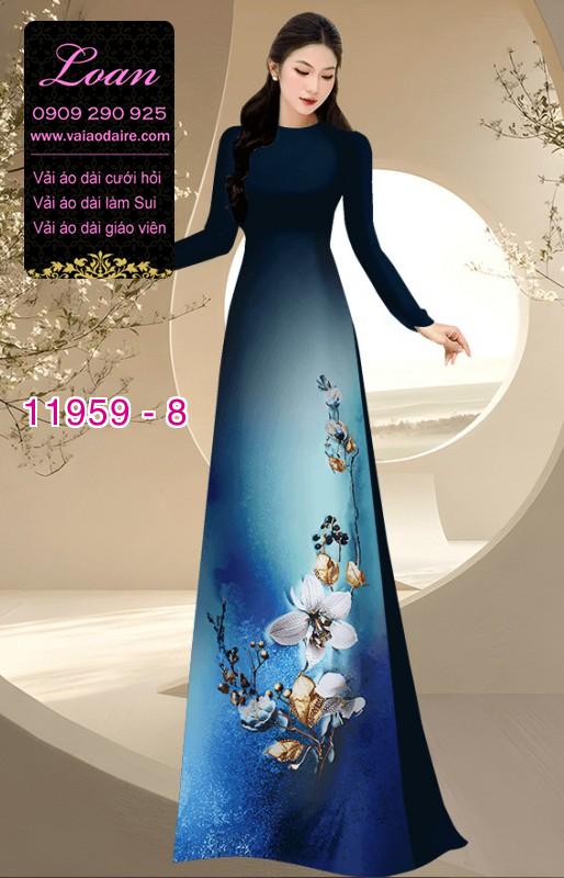 Vải áo dài hoa in 3D