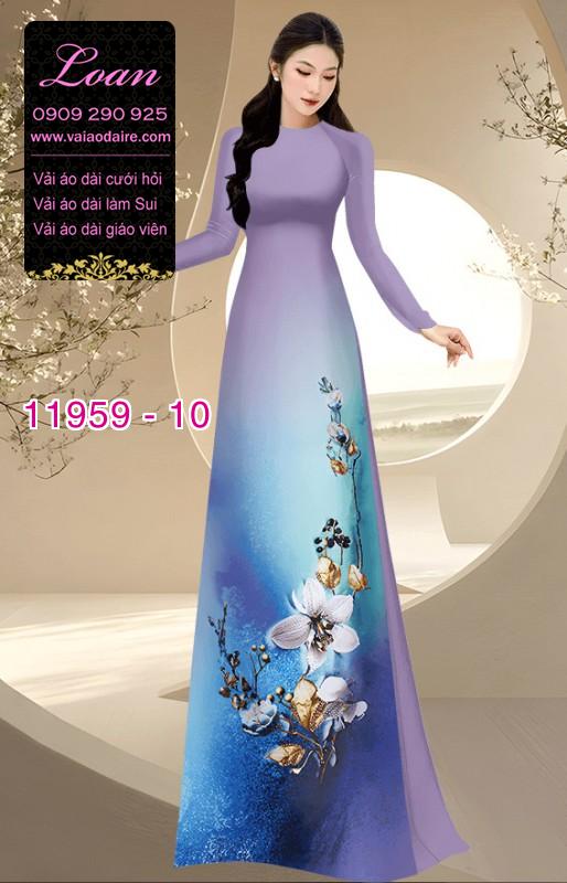 Vải áo dài hoa in 3D