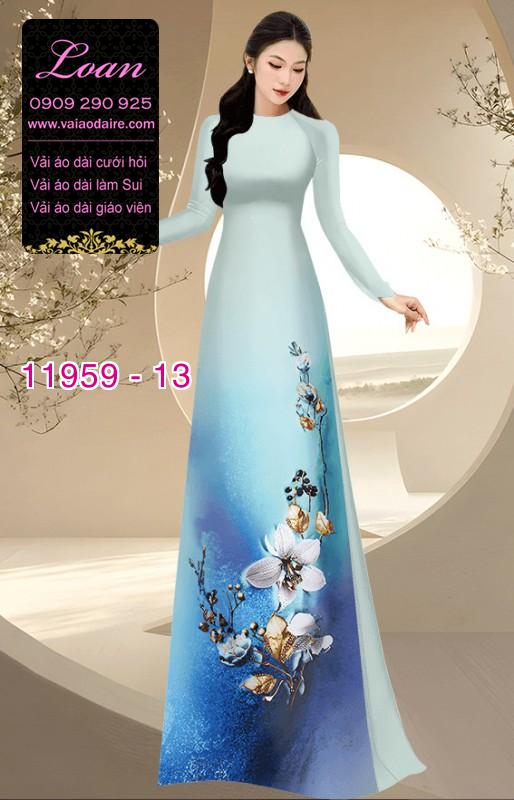 Vải áo dài hoa in 3D