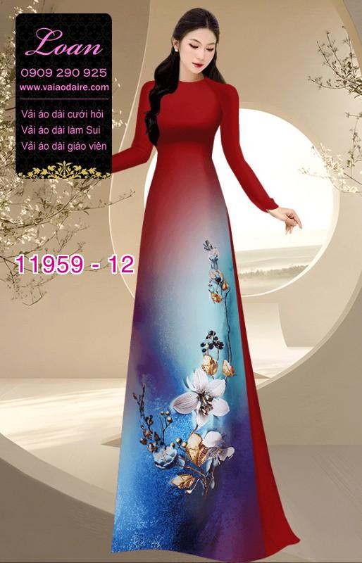 Vải áo dài hoa in 3D
