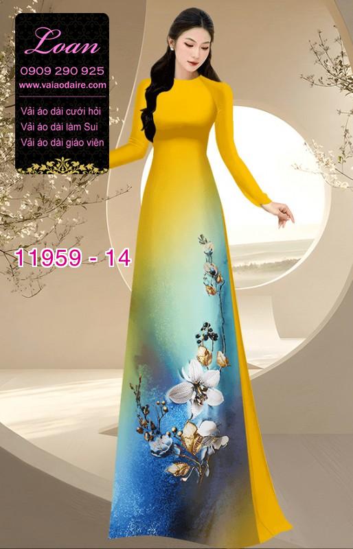 Vải áo dài hoa in 3D