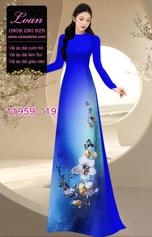 Vải áo dài hoa in 3D