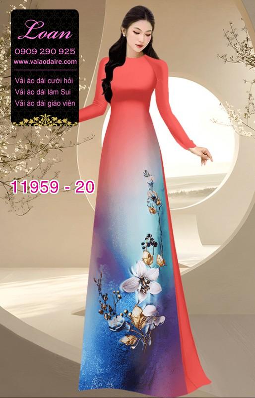 Vải áo dài hoa in 3D