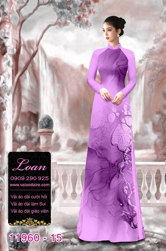 Vải áo dài hoa in 3D