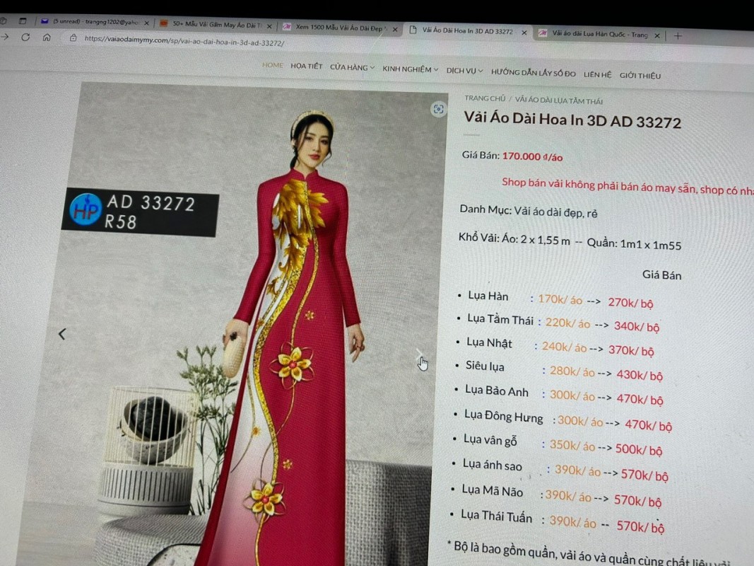 Vải đặt in tháng 6