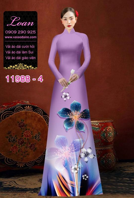 Vải áo dài in hoa 3D