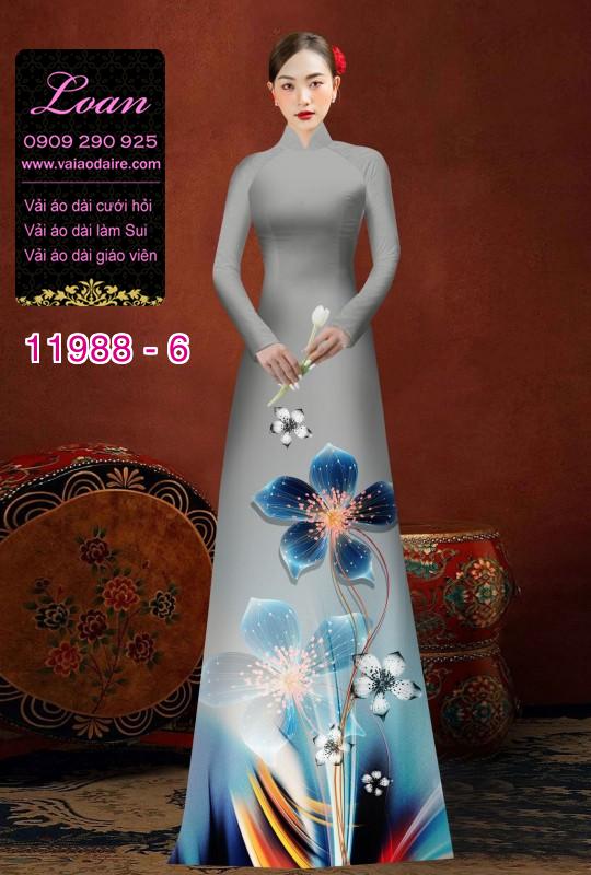 Vải áo dài in hoa 3D