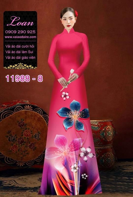 Vải áo dài in hoa 3D